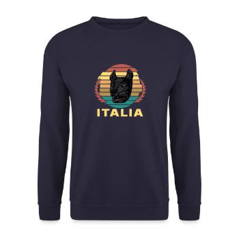 Rom Skulptur Wolf Antik Mythologie Geschichte - Unisex Pullover - Navy - Vorne - Alina (178cm) & Michal (187cm)