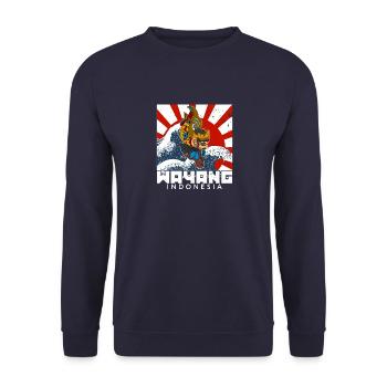 Indonesien Ozeanien Wayang Urlaub Kultur - Unisex Pullover - Navy - Vorne - Alina (178cm) & Michal (187cm)