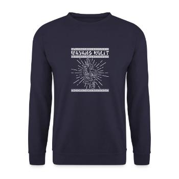 Wayang Marionette Bali Indonesien Java Asien - Unisex Pullover - Navy - Vorne - Alina (178cm) & Michal (187cm)