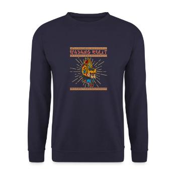 Wayang Marionette Bali Indonesien Java Asien - Unisex Pullover - Navy - Vorne - Alina (178cm) & Michal (187cm)