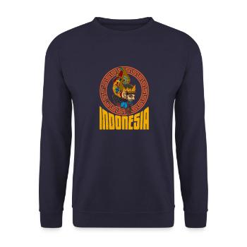 Bali Wayang Marionette Java Indonesien Reise - Unisex Pullover - Navy - Vorne - Alina (178cm) & Michal (187cm)