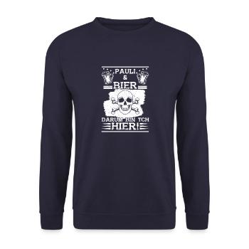 Hamburg St Pauli Deutschland Moin Dialekt - Unisex Pullover - Navy - Vorne - Alina (178cm) & Michal (187cm)