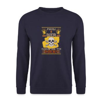 Hamburg St Pauli Deutschland Moin Dialekt - Unisex Pullover - Navy - Vorne - Alina (178cm) & Michal (187cm)