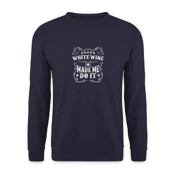 Le vin blanc m’a fait le faire amusant boisson alcoolisée unisexe - Sweat-shirt Unisexe - marine - Devant - Alina (178cm) & Michal (187cm)