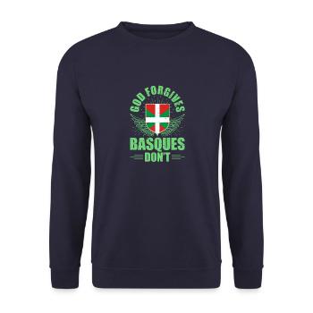 Euzkadi Sprache Euskal Herria Basken Spanien - Unisex Pullover - Navy - Vorne - Alina (178cm) & Michal (187cm)