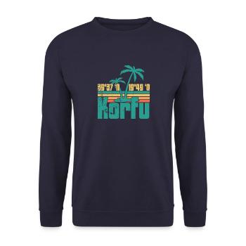 Griechische Flagge Balkan Athen Hellenisch Korfu - Unisex Pullover - Navy - Vorne - Alina (178cm) & Michal (187cm)