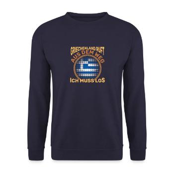 Balkan Reise Griechenland Korfu Mykonos Athen - Unisex Pullover - Navy - Vorne - Alina (178cm) & Michal (187cm)
