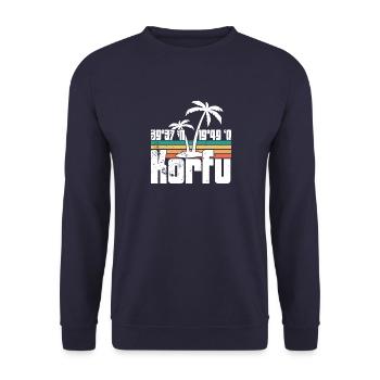 Griechische Flagge Balkan Athen Hellenisch Korfu - Unisex Pullover - Navy - Vorne - Alina (178cm) & Michal (187cm)