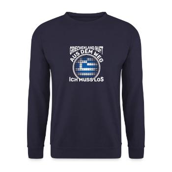 Balkan Reise Griechenland Korfu Mykonos Athen - Unisex Pullover - Navy - Vorne - Alina (178cm) & Michal (187cm)
