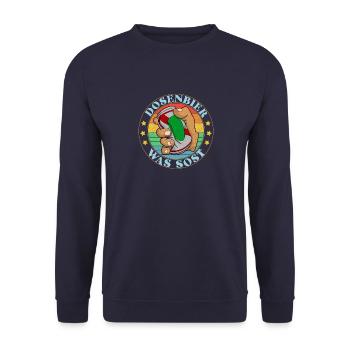Bierdosen Trinker Saufen Alkohol Party Geschenk - Unisex Pullover - Navy - Vorne - Alina (178cm) & Michal (187cm)