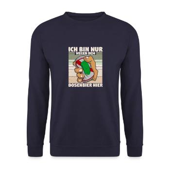 Bier Alkohol Suafen Dosenbier Biertrinker Geschenk - Unisex Pullover - Navy - Vorne - Alina (178cm) & Michal (187cm)