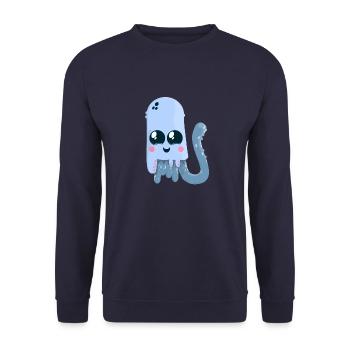 tintenfisch - Unisex Pullover - Navy - Vorne - Alina (178cm) & Michal (187cm)