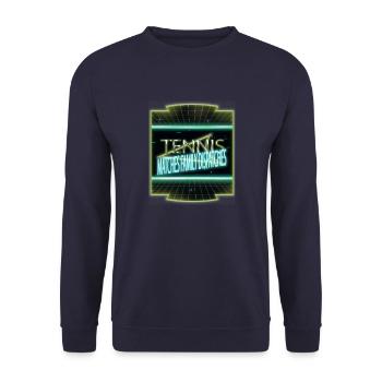 birthday present idea fun statement tennis drills - Unisex Sweatshirt - navy - Front - Alina (178cm) & Michal (187cm)