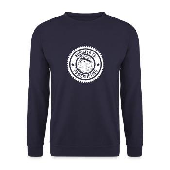 Hund Humor Sportler Fitness Bodybuilder - Unisex Pullover - Navy - Vorne - Alina (178cm) & Michal (187cm)