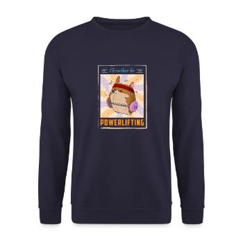 Hund Muskeln Training Powerlifting kreuzheben - Unisex Pullover - Navy - Vorne - Alina (178cm) & Michal (187cm)