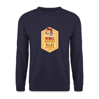 Hund Gym Humor Muskelaufabu Lifiting Sport - Unisex Pullover - Navy - Vorne - Alina (178cm) & Michal (187cm)