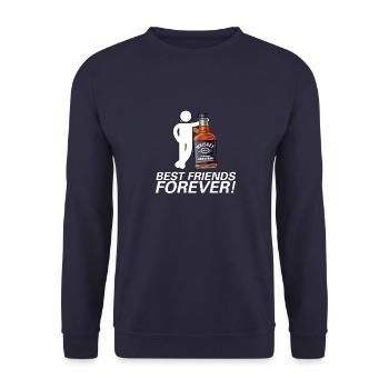 Beste Freunde für immer Whiskey Mann Lustige BFF Scotch - Unisex Pullover - Navy - Vorne - Alina (178cm) & Michal (187cm)