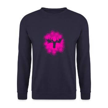 Tête d’orignal majestueuse pour les amateurs de plein air et les chasseurs - Sweat-shirt Unisexe - marine - Devant - Alina (178cm) & Michal (187cm)