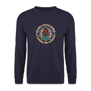 Hamsa Eye Symbol Hindu Yoga Fluchschutz - Unisex Pullover - Navy - Vorne - Alina (178cm) & Michal (187cm)