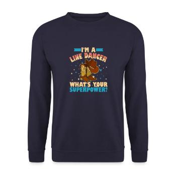 Western Stiefel Line Dance Tanzsport Cowboy - Unisex Pullover - Navy - Vorne - Alina (178cm) & Michal (187cm)