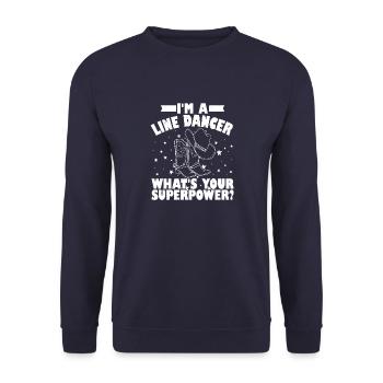 Western Stiefel Line Dance Tanzsport Cowboy - Unisex Pullover - Navy - Vorne - Alina (178cm) & Michal (187cm)