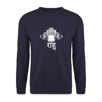 Kambodscha Rahu Tempel Hindu Khmer Flagge - Unisex Pullover - Navy - Vorne - Alina (178cm) & Michal (187cm)