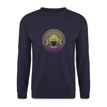 Hindu Tempel Religion Rahu Khmer Hanuman - Unisex Pullover - Navy - Vorne - Alina (178cm) & Michal (187cm)