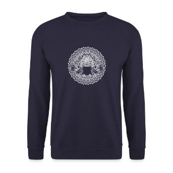 Hindu Tempel Religion Rahu Khmer Hanuman - Unisex Pullover - Navy - Vorne - Alina (178cm) & Michal (187cm)