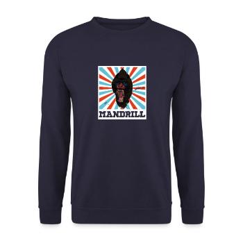 Mandrill Afrika Primat Safari Affe Säugetier - Unisex Pullover - Navy - Vorne - Alina (178cm) & Michal (187cm)
