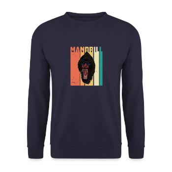 Mandrill Primat Afrika Safari Affe Tiere Biologe - Unisex Pullover - Navy - Vorne - Alina (178cm) & Michal (187cm)