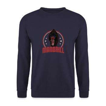 Mandrill Dschungel Safari Primat Zoologe - Unisex Pullover - Navy - Vorne - Alina (178cm) & Michal (187cm)