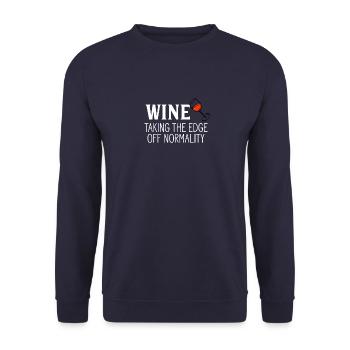 Le vin rouge prend le bord de la normalité Happy Wine - Sweat-shirt Unisexe - marine - Devant - Alina (178cm) & Michal (187cm)