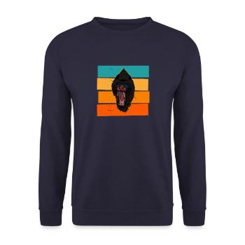 Mandrill Biologe Zoologe Tiere primat Safari - Unisex Pullover - Navy - Vorne - Alina (178cm) & Michal (187cm)
