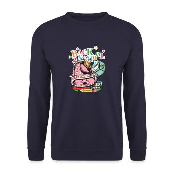 School Supplies - Unisex Sweatshirt - navy - Front - Alina (178cm) & Michal (187cm)