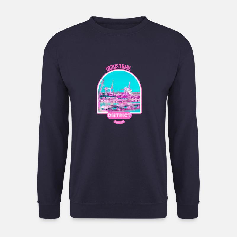 Pinker Industriehafen in Finnland - Unisex Pullover - Navy