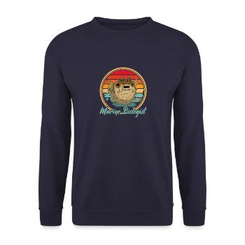Kugelfisch Fisch Ozean Meer Ballonfisch Tier - Unisex Pullover - Navy - Vorne - Alina (178cm) & Michal (187cm)