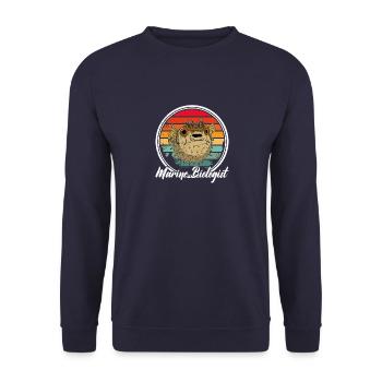 Kugelfisch Fisch Ozean Meer Ballonfisch Tier - Unisex Pullover - Navy - Vorne - Alina (178cm) & Michal (187cm)