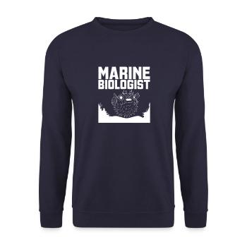 Ozean Meerestier Kugelfisch Ballonfisch Tiere - Unisex Pullover - Navy - Vorne - Alina (178cm) & Michal (187cm)