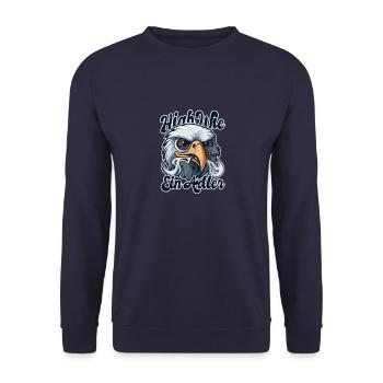 High as an eagle - Unisex Sweatshirt - navy - Front - Alina (178cm) & Michal (187cm)