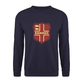 Normannisch Falgge Normandie Region Urlaub Strand - Unisex Pullover - Navy - Vorne - Alina (178cm) & Michal (187cm)