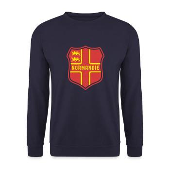 Normannisch Falgge Normandie Region Urlaub Strand - Unisex Pullover - Navy - Vorne - Alina (178cm) & Michal (187cm)