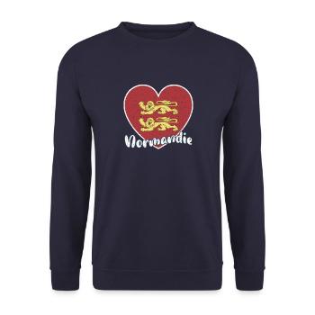Frankreich Normandie Region Falgge Reise Urlaub - Unisex Pullover - Navy - Vorne - Alina (178cm) & Michal (187cm)