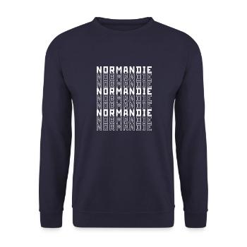 Normandie Herzogtum Frankreich Reise Urlaub Region - Unisex Pullover - Navy - Vorne - Alina (178cm) & Michal (187cm)