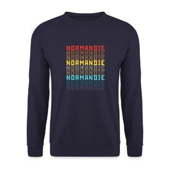 Normandie Herzogtum Frankreich Reise Urlaub Region - Unisex Pullover - Navy - Vorne - Alina (178cm) & Michal (187cm)