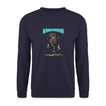 Neurologie Gehirn Neurologe Neuron Medizin - Unisex Pullover - Navy - Vorne - Alina (178cm) & Michal (187cm)