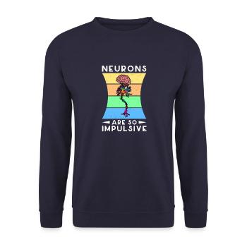 Gehirn Arzt Neurologie Anatomie Neurochirurg - Unisex Pullover - Navy - Vorne - Alina (178cm) & Michal (187cm)