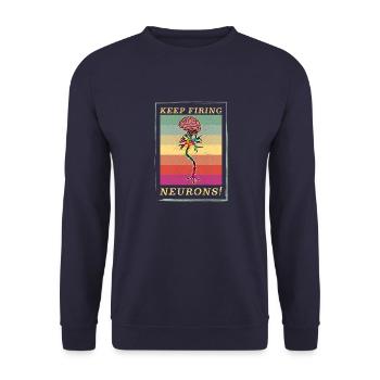 Neuron Gehirn Neurologie Facharzt Student - Unisex Pullover - Navy - Vorne - Alina (178cm) & Michal (187cm)