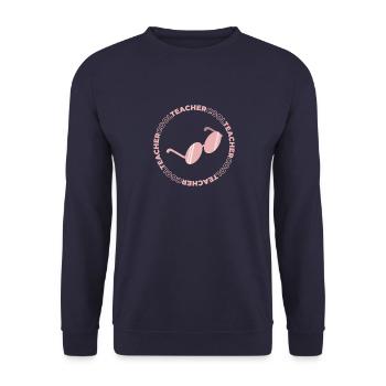 Cool Teacher - Perfektes Geschenk für coole Lehrer - Unisex Pullover - Navy - Vorne - Alina (178cm) & Michal (187cm)