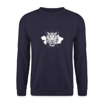 Kasachstan Jurte UdSSR Schneeleopard Astana - Unisex Pullover - Navy - Vorne - Alina (178cm) & Michal (187cm)