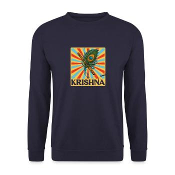 Krishna Musik Flöte Hindustani Buddhismus - Unisex Pullover - Navy - Vorne - Alina (178cm) & Michal (187cm)